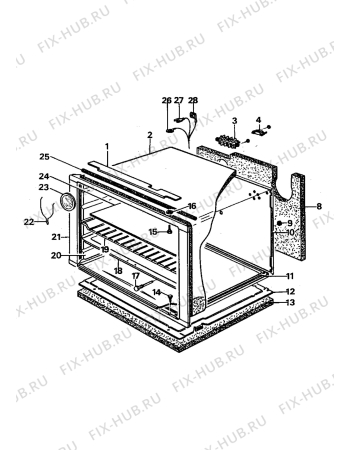Взрыв-схема плиты (духовки) Acec CU2021-1 - Схема узла Oven equipment